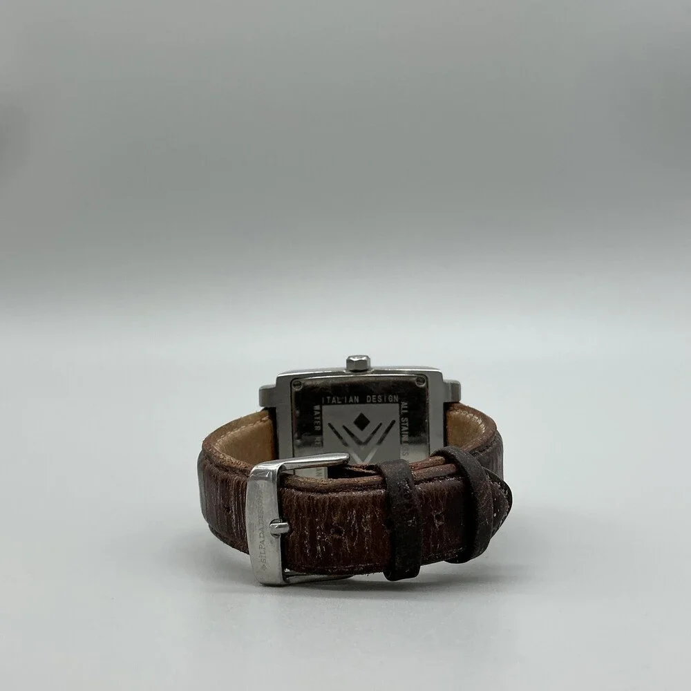 Silpada Designs Womens Watch 35mm Cream Dial Brown Leather Date New Battery